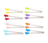 PHENOFICE Pinzas para Cocinar Dulces y Mini Pinzas para Servir de Acero Inoxidable Punta de Silicona, 8 Piezas Portátiles y Fáciles de Limpiar para Picnics al Aire Libre