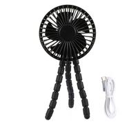 PHENOFICE Ventilador de trípode flexible portátil para cochecito de bebé, recargable, con clip, tres velocidades, para verano y actividades al aire libre