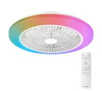 Philips Amigo Ventilador de Techo 20 W + 40 W, Luz Blanca y de Colores, Diámetro 49 cm, Mando a Distancia Incluido, Blanco