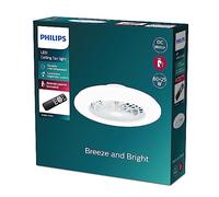 PHILIPS Amigo Ventilador de Techo LED 60W+25W 58cm 5500lm + Mando Blanco | Motor DC, Luz Blanca Regulable, Modo de Verano e Invierno para Refrigeración y Calefacción, Silencioso, Ahorra Energía