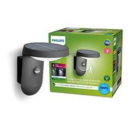 Philips Aplique de pared exterior Tyla LED 9W Luz cálida 2700K sensor movimiento panel solar IP44