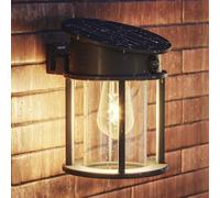 Philips Aplique de Pared Geri Solar Redondo Negro 2700K Sensor Movimiento Bombilla reemplazable