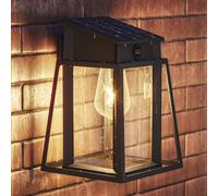 Philips Aplique de pared exterior Juda Solar 4000K Sensor de movimiento Bombilla reemplazable Negro