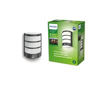 Philips - Aplique mural con sensor Philips Python, lámpara LED de exterior, color antracita, luz blanca neutra, 6W