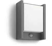 Philips Arbour Aplique de pared exterior con sensor de movimiento, 6W, 600lm, Antracita