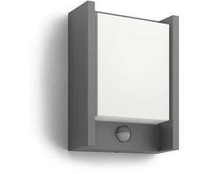 Philips Arbour Aplique de pared exterior con sensor de movimiento, 6W, 600lm, Antracita