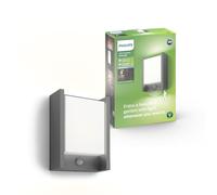 Philips Arbour Aplique de pared exterior con sensor de movimiento, 6W, 600lm, Antracita