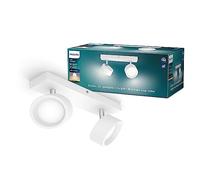 Philips Barra de iluminación LED Bracia 2 focos 5.5W 550 lm luz blanca cálida 2700K Blanco