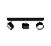 PHILIPS Barra de Iluminación Bracia, con 3 Focos, 5.5W, 550 lm, Luz Blanca Cálida 2700k, Negro