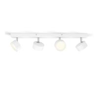 Philips Barra de Iluminación Bracia, con 4 Focos, 5.5W, 550 lm Luz Blanca Cálida 2700k, Blanco