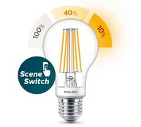 Philips Bombilla LED E27 SceneSwitch filamento luz cálida (7,5W)