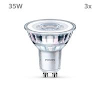 Philips bombilla LED GU10 3.5W 255lm 827 claro 36° 3pcs EC:EPREL:391855