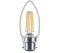 PHILIPS Bombilla LED Premium Classic B35 tipo vela transparente [casquillo de bayoneta pequeña B22] de 40 W, luz blanca cálida de 2700 K, no regulable