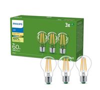 Philips E27 Bombilla LED A60 4W 840lm 2700K Filamento Pack de 3 EC:EPREL:1442609
