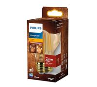 Philips Bombilla LED Vintage Ámbar Tipo A60, Casquillo E27 7W, 470 Lúmens, Luz Efecto Llama, 1800k