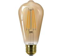 Philips Bombilla Philips LED Vintage Ámbar Tipo Edison, Casquillo E27 7W, 470 Lúmens, Luz Efecto Llama 1800k