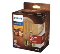 Philips Bombilla Philips LED Vintage Ámbar Tipo Globo G95, Casquillo E27 3.1W, 250 Lúmens, Luz Efecto Llama, 1800k