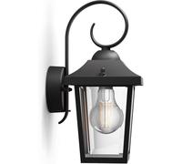 Philips Aplique de pared exterior Buzzard – IP44, aluminio, diseño clásico, negro