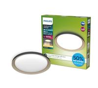 Philips Fleta - Plafond Techo LED UltraEficiente, SceneSwitch (blancos regulables), negro, 10W, 1850Lm, 2700K, IP20