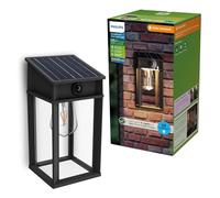 Philips Aplique solar Geri – Ultraeficiente, bombilla reemplazable, sensor movimiento, 2700K, negro