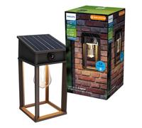 Philips Aplique solar Geri – Ultraeficiente, bombilla reemplazable, sensor movimiento, 2700K, negro