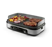 Philips Grill Eléctrico 5000, Temperatura Ajustable, 5 Niveles, 2400 W | Grill de mesa con doble zona de calor, 1400cm², temperatura ajustable, antiadherente, apta para Lavavajillas (HD6222/95)