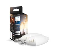 Philips Hue - Bombilla LED Inteligente, B39 E14, Luz Blanca de Cálida a Fría, 5.2W 470 Lumens Compatible con Alexa y Google Home - Pack de 2 Bombillas LED inteligentes