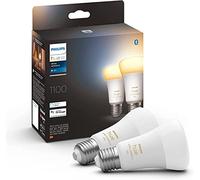 Philips Bombilla LED inteligente A60 E27 – Luz blanca cálida-fría 1100 lm – Alexa/Google – Pack de 2