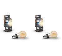 Philips Hue - Bombilla LED Inteligente de Filamento, A60 E27, Luz Blanca de Cálida a Fría, 7W 550 lúmens, Compatible con Alexa y Google Home (Paquete de 2)