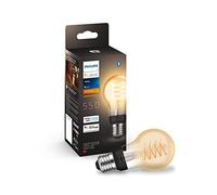 Philips Hue - Bombilla LED Inteligente de Filamento, Luz Blanca Regulable, casquillo E27, 7.2W 550 Lúmens, Compatible con Alexa y Google Home