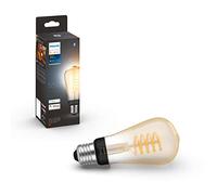 Philips Hue - Bombilla Led Inteligente Filamento, Luz Blanca de cálida a fría, casquillo E27 ST64, 7W 550 Lúmens, Compatible con Alexa y Google Home