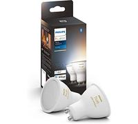 Philips Hue - Bombilla LED Inteligente, GU10, Luz Blanca de Cálida a Fría, 4.3W 350 Lumens, Compatible con Alexa y Google Home - Pack de 2 Bombillas LED inteligentes
