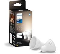 Philips Bombilla inteligente GU10 – Luz cálida regulable 4.2W 400 lm – Alexa/Google Home – Pack 2