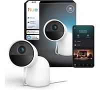 Philips Hue Cámara de Escritorio Secure, resolución de vídeo 2K, activación de notificaciones, Audio bidireccional, integración con Luces Hue, diseño Compacto, Soporte de Escritorio Elegante, Blanca