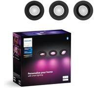 Philips Focos empotrables Centura Pack 3 - Blanco y color regulable, control por voz y app - Negro