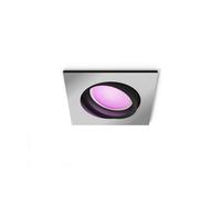 Philips Hue - Foco Inteligente Empotrable Hue Centura 5.7W, 350 lm, Luz Blanca y de Colores, compatible con Alexa y Google Home - Marco cuadrado Gris/Negro