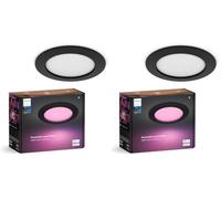 Philips Hue Downlight Slim, 170 mm, downlights inteligentes, luz blanca y de color, compatible con Bluetooth, control por voz con Alexa, Apple Home y Google Assistant, en negro (Paquete de 2)