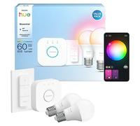 Philips Hue White & Color Ambiance Starter Kit Essential: 2 Bombillas Inteligentes E27 (806 Lm) + Regulador De Intensidad