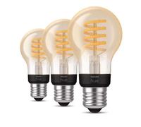 Philips Bombilla LED inteligente E27 7W Filamento regulable luz blanca Pack 3 compatible con Alexa