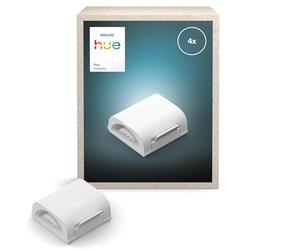 Philips Hue Flux Conector Estándar para Tira LED Inteligente, Pack de 4 | Une 2 Trozos de Tira, Extensión Lineal, Iluminación Interior Flexible, Luz Ambiente Uniforme, Fácil Instalación, Reutilizable