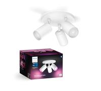 Philips Hue Fugato Foco de 3 Luces LED Inteligentes Regulables, Blanco | Luz Blanca y de Colores, Control por App y Voz, Compatible con Alexa, Google y Apple Home, Incluye 3 Bombillas LED GU10 350lm