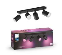 Philips Hue White & Color Ambiance Fugato Spot 4 flg negro 4x350lm, regulable, 16 millones de colores, controlable mediante app, compatible con Amazon Alexa (Echo, Echo Dot)
