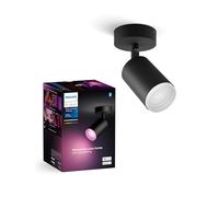 Philips Hue Fugato Foco LED Inteligente, Luz Blanca y de Colores, Regulable, Compatible con Alexa y Google Home, Color Negro, 1 unidad