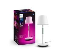 Philips Hue Go Portable - Lámpara de mesa inteligente portátil, lámpara de mesa led recargable, Luz Blanca y de Colores, para interior y exterior (IP20/54), Compatible con Alexa y Google Home, blanca