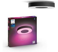 Philips Hue Hue Infuse Lámpara de techo LED inteligente 52W-3450 lúmens, plafón led de techo redondo con Luz Blanca y luces de Colores, Compatible con Alexa y Google Home, Color Negro, diámetro 42,5cm