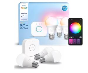 Philips hue kit de inicio de iluminación inteligente, paquete de 3 bo