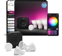 Philips - Kit de inicio Pro - Hue Bridge Pro + Botón inteligente + 3 focos E27 blanco/color - Matter