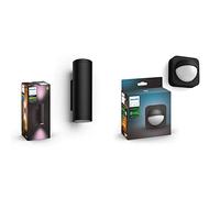 Philips Hue - Lámpara inteligente, Aplique Exterior LED Inteligente, Compatible con Alexa y Google Home + Sensor de movimiento exterior, Accesorio para bombillas y lámparas inteligentes