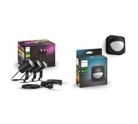 Philips Hue - Lámpara inteligente, Foco de Exteriores LED Inteligente, Compatible con Alexa y Google Home + Sensor de movimiento exterior, Accesorio para bombillas y lámparas inteligentes Hue