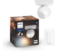 Philips Hue White ambiance, foco reflector Buckram, iluminación puntual inteligente, Bluetooth/Zigbee, blanco, LED, metal, GU10